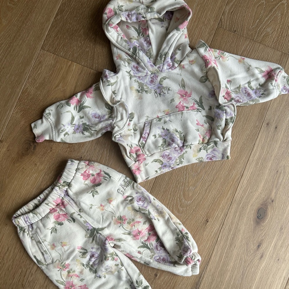 GAP x Love Shack Fancy Floral Toddler Hoodie and Jogger Set